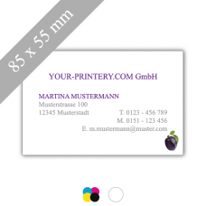 Visitenkarte | 300g Naturpapier creme | 85x55mm | 4/0-farbig